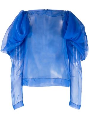 Paula Canovas del Vas gathered-detailing silk blouse - Blue