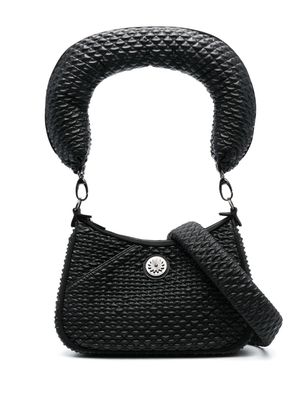 Paula Canovas del Vas logo-plaque leather shoulder bag - Black