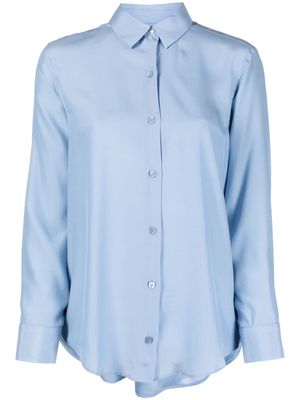 PAULA classic-collar silk shirt - Blue