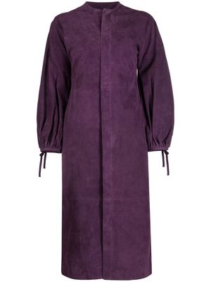 PAULA long puff sleeves midi dress - Purple