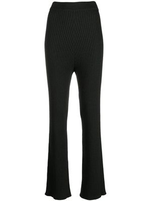 PAULA ribbed-knit flared trousers - Green