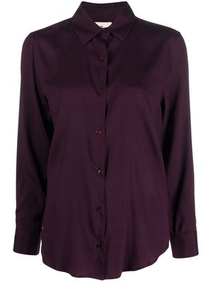 PAULA scarf-detail long-sleeved blouse - Purple