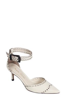 PAULA TORRES Amalfi Perforated Leather Pump in Off White