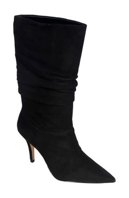 PAULA TORRES Carmel Slouchy Pointed Toe Mid Calf Boot in Black