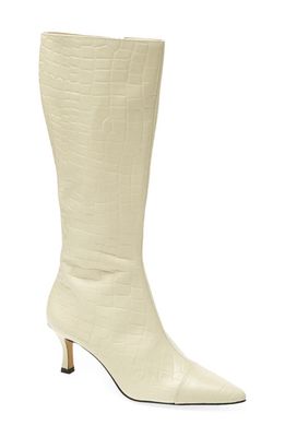 PAULA TORRES Marbella Pointed Toe Boot in Off White