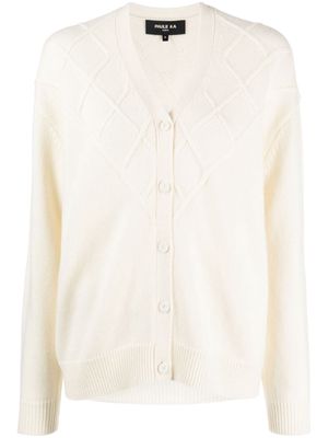 Paule Ka argyle-knit V-neck cardigan - White