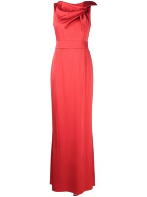 Paule Ka asymmetric knot draped gown - Red