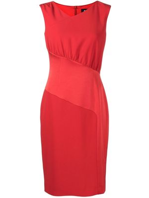 Paule Ka asymmetric V-neck shift dress - Red