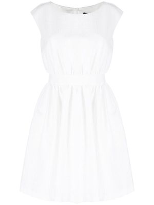 Paule Ka boat-neck flared dress - White