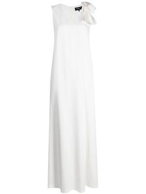 Paule Ka bow-detail crepe dress - White