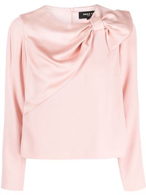 Paule Ka bow-detail long-sleeve blouse - Pink