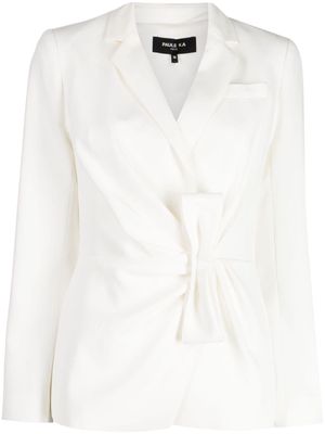 Paule Ka bow-detail notched-lapels blazer - White