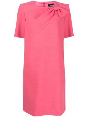 Paule Ka bow-detail twill midi dress - Pink