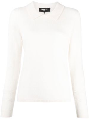 Paule Ka cashmere collar-detail jumper - White