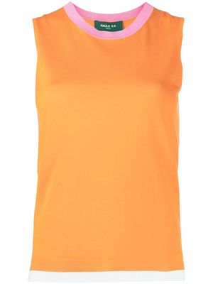 Paule Ka colour-block knitted vest top - Orange