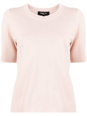 Paule Ka contrast-stitching knitted top - Neutrals