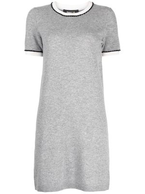 Paule Ka contrast-trim knitted dress - Grey