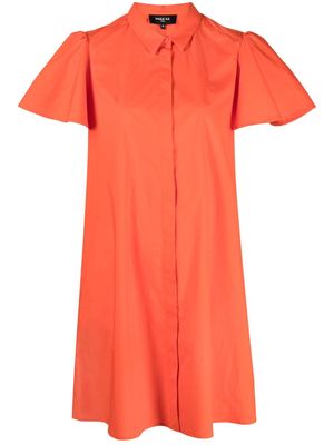 Paule Ka cotton-blend flounced-sleeves shirt dress - Orange