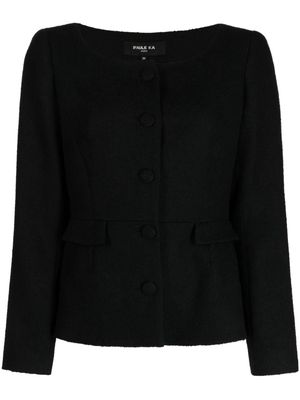 Paule Ka crepe-texture fitted jacket - Black