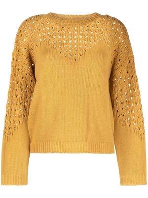 Paule Ka crew-neck knit jumper - Yellow