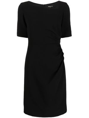 Paule Ka draped-detail asymmetric-neck dress - Black
