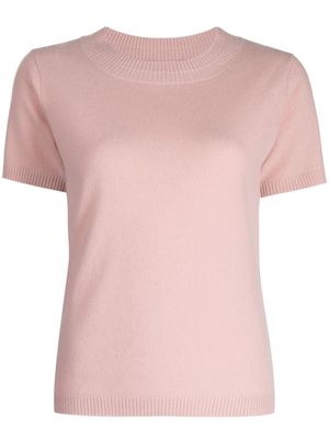 Paule Ka fine-knit cashmere T-shirt - Pink