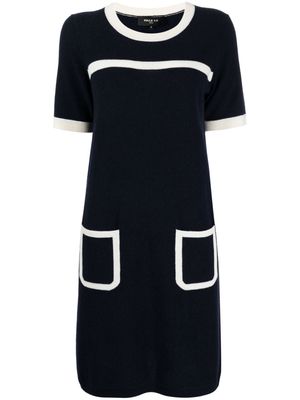 Paule Ka fine-knit short-sleeve minidress - Blue