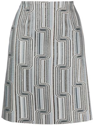 Paule Ka graphic-print jacquard skirt - Multicolour