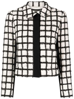 Paule Ka grid-pattern single-breasted blazer - Black