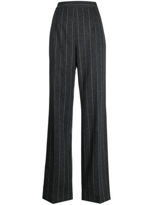 Paule Ka high-waisted flannel straight trousers - Grey