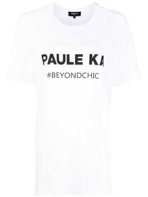 Paule Ka logo-print oversized T-shirt - White