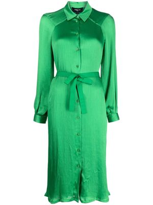 Paule Ka long-sleeve belted shirt dress - Green