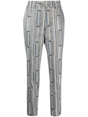 Paule Ka lurex-detail jacquard trousers - Multicolour
