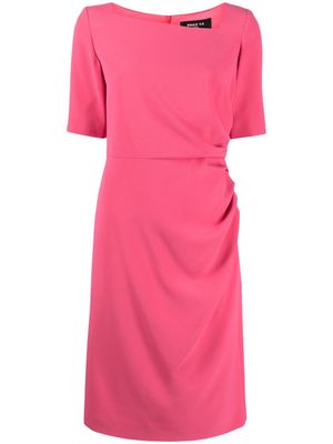 Paule Ka pleat-detail crepe midi dress - Pink