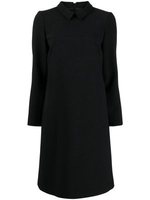 Paule Ka pointed-collar A-line dress - Black