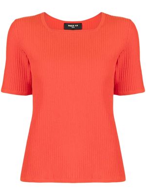 Paule Ka ribbed-knit cotton-blend top - Red