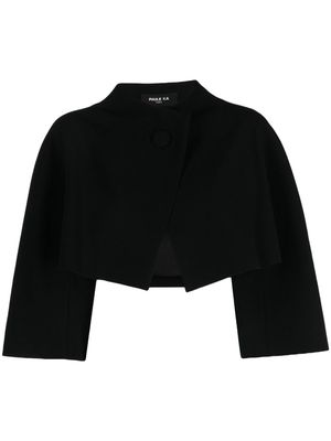 Paule Ka round-neck crepe cropped jacket - Black