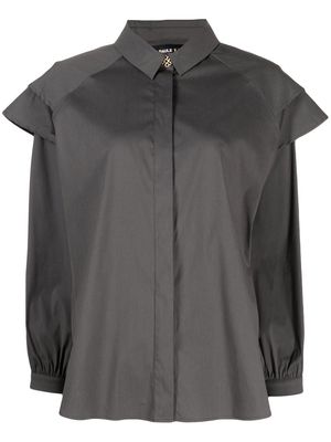 Paule Ka ruffle-trim long-sleeved shirt - Grey