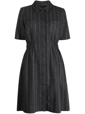 Paule Ka short-sleeve pinstripe flannel dress - Grey