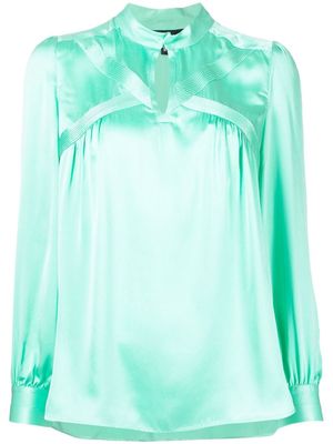 Paule Ka silk long-sleeved blouse - Green