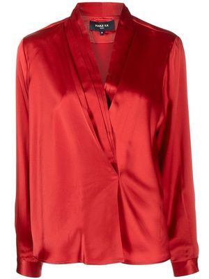 Paule Ka silk V-neck blouse - Red