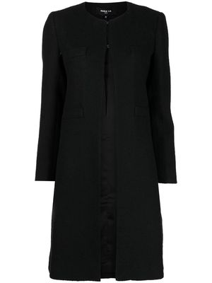 Paule Ka single-breasted longsleeved woven coat - Black