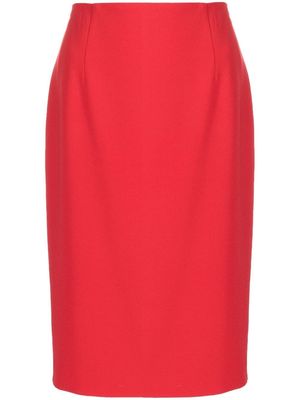 Paule Ka straight-cut crepe skirt - Red