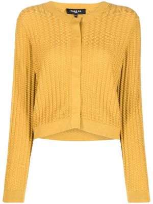 Paule Ka textured-knit cardigan - Yellow