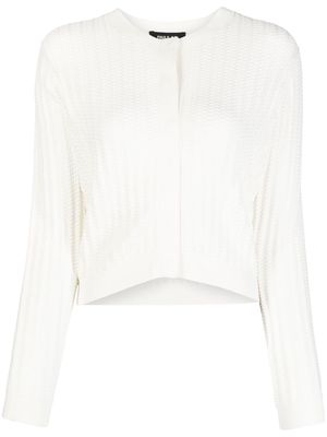 Paule Ka textured-knit long-sleeved cardigan - White
