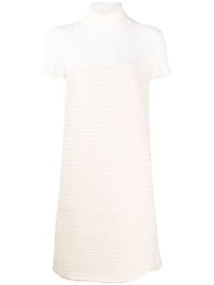 Paule Ka tweed lurex mini dress - White