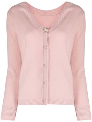 Paule Ka V-neck cashmere cardigan - Pink