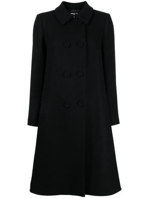 Paule Ka wool-blend double-breasted coat - Black