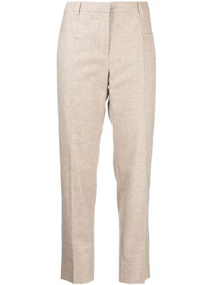 Paule Ka wool tapered-leg trousers - Brown