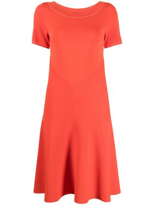 Paule Ka woven short-sleeve dress - Orange